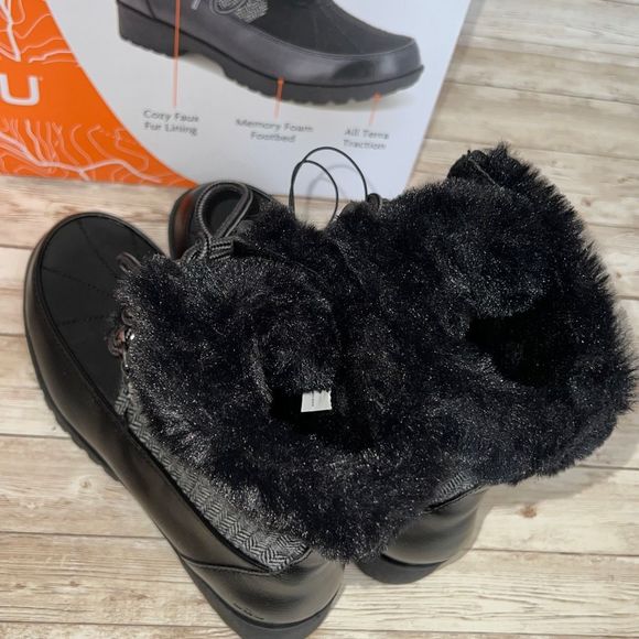 JBU Memory Foam Waterproof Warm Winter Boots Faux Fur Microfiber Lining NWT Sz 9 - Picture 14 of 16